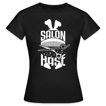 Salon Hase - Hairdresser Friseur Meister Friseurin - Frauen T-Shirt - Schwarz - Vorne - AI Model Female 172 dark (172cm)