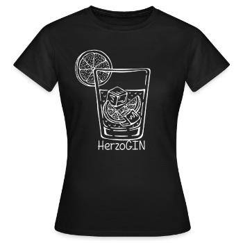 GIN HerzoGIN - Geschenk für Gin Liebhaberin Verkos - Frauen T-Shirt - Schwarz - Vorne - AI Model Female 172 dark (172cm)