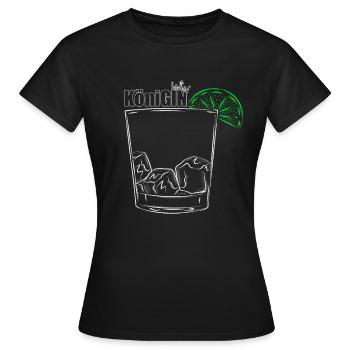KöniGIN - Geschenk für Gin Liebhaberin Damen Gin - Frauen T-Shirt - Schwarz - Vorne - AI Model Female 172 dark (172cm)