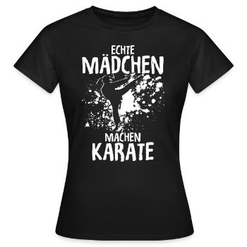 Mädchen Karate Kampfsport Geschenk - Frauen T-Shirt - Schwarz - Vorne - AI Model Female 172 dark (172cm)