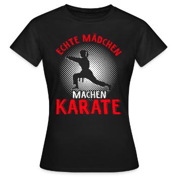 Mädchen Karate Kampfsport Geschenk - Frauen T-Shirt - Schwarz - Vorne - AI Model Female 172 dark (172cm)