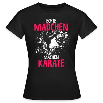 Mädchen Karate Kampfsport Geschenk - Frauen T-Shirt - Schwarz - Vorne - AI Model Female 172 dark (172cm)