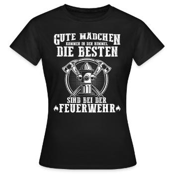GUTE MÄDCHEN HIMMEL DIE BESTEN SIND BEI DER FEUERW - Frauen T-Shirt - Schwarz - Vorne - AI Model Female 172 dark (172cm)