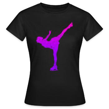 Eislaufmädchen Schlittschuh Eiskunstlauf Motiv Eis - Frauen T-Shirt - Schwarz - Vorne - AI Model Female 172 dark (172cm)