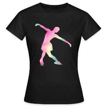 Eislaufmädchen Schlittschuh Geschenk für Eislaufkö - Frauen T-Shirt - Schwarz - Vorne - AI Model Female 172 dark (172cm)