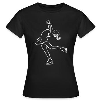 Eislaufmädchen Schlittschuh Eiskunstlauf Motiv Eis - Frauen T-Shirt - Schwarz - Vorne - AI Model Female 172 dark (172cm)