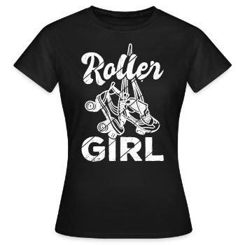 Rollschuhe Roller Girl Roller Skates Rollschuh Shi - Frauen T-Shirt - Schwarz - Vorne - AI Model Female 172 dark (172cm)