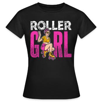Rollschuhe Roller Girl Roller Skates Rollschuh Moi - Frauen T-Shirt - Schwarz - Vorne - AI Model Female 172 dark (172cm)