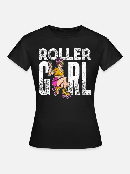 Rollschuhe Roller Girl Roller Skates Rollschuh Shi - Frauen T-Shirt - Schwarz