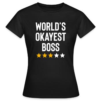 Worlds Okayest Boss Funny Birthday Christmas Gag - T-shirt Femme - noir - Devant - AI Model Female 172 dark (172cm)