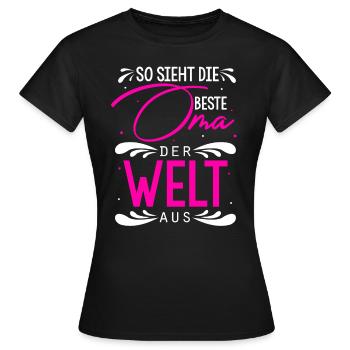 So Sieht Die Beste Oma Der Welt Aus - Geschenk Lie - Frauen T-Shirt - Schwarz - Vorne - AI Model Female 172 dark (172cm)