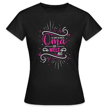 So Sieht Die Beste Oma Der Welt Aus - Geschenk Lie - Frauen T-Shirt - Schwarz - Vorne - AI Model Female 172 dark (172cm)