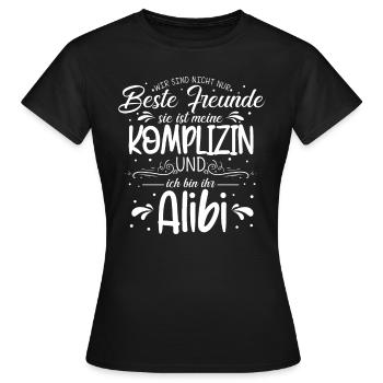 Beste Freundin Komplizin & Alibi Geschenk Liebling - Frauen T-Shirt - Schwarz - Vorne - AI Model Female 172 dark (172cm)