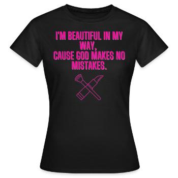Pop-Song-Phrase - Frauen T-Shirt - Schwarz - Vorne - AI Model Female 172 dark (172cm)