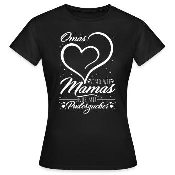 Beste Oma Lieblingsoma Puderzucker Geschenk Famili - Frauen T-Shirt - Schwarz - Vorne - AI Model Female 172 dark (172cm)