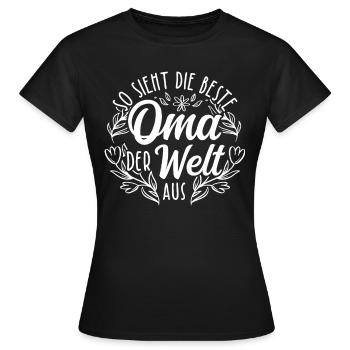 So Sieht Die Beste Oma Der Welt Aus - Geschenk Gro - Frauen T-Shirt - Schwarz - Vorne - AI Model Female 172 dark (172cm)