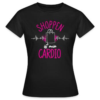 Shoppen Cardio Einkaufen Shopping Süchtig Shopping - Frauen T-Shirt - Schwarz - Vorne - AI Model Female 172 dark (172cm)