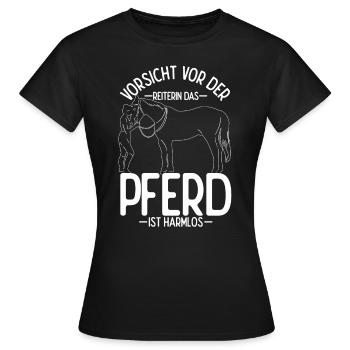 Pferd Reiten Pferdesport Pferdegeruch Geschenk Rei - Frauen T-Shirt - Schwarz - Vorne - AI Model Female 172 dark (172cm)
