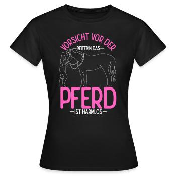 Pferd Reiten Sport Spruch Pferdegeruch Geschenk Re - Frauen T-Shirt - Schwarz - Vorne - AI Model Female 172 dark (172cm)