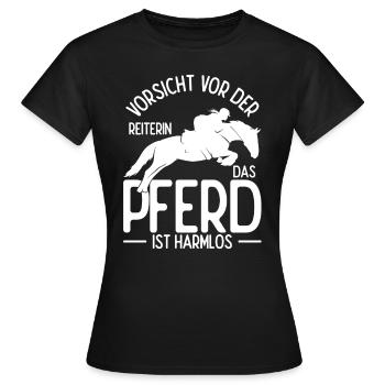 Pferd Reiten Sport Spruch Pferdegeruch Geschenk Re - Frauen T-Shirt - Schwarz - Vorne - AI Model Female 172 dark (172cm)