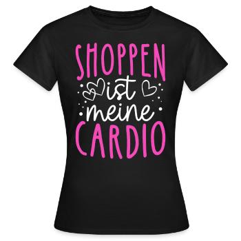 Shoppen Cardio Einkaufen Shopping Süchtig Shopping - Frauen T-Shirt - Schwarz - Vorne - AI Model Female 172 dark (172cm)