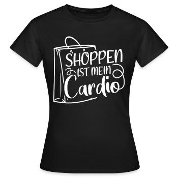 Shoppen Cardio Einkaufen Shopping Süchtig Shopping - Frauen T-Shirt - Schwarz - Vorne - AI Model Female 172 dark (172cm)