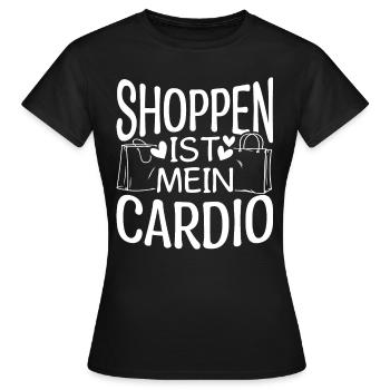 Shoppen Cardio Einkaufen Shopping Süchtig Shopping - Frauen T-Shirt - Schwarz - Vorne - AI Model Female 172 dark (172cm)