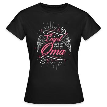 Engel Ohne Flügel Nennt Man Oma - Geschenk Großmut - Frauen T-Shirt - Schwarz - Vorne - AI Model Female 172 dark (172cm)