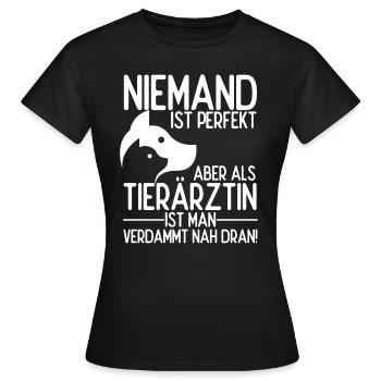Tierärztin Bester Job Tiere Tierliebhaber Spruch T - Frauen T-Shirt - Schwarz - Vorne - AI Model Female 172 dark (172cm)