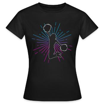 Cheerleader Cheerleading Design Sport Pompons Chee - Frauen T-Shirt - Schwarz - Vorne - AI Model Female 172 dark (172cm)