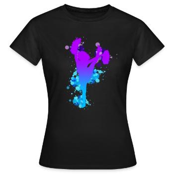 Cheerleader Cheerleading Design Akrobatik Pompons - Frauen T-Shirt - Schwarz - Vorne - AI Model Female 172 dark (172cm)