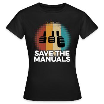 Enregistrer les manuels Manuel de vitesse de changement de vitesse - T-shirt Femme - noir - Devant - AI Model Female 172 dark (172cm)