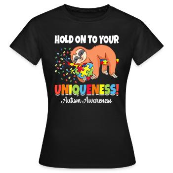 Autismus-Bewusstsein Lustige Autismus-Verhaltensstörungen - Frauen T-Shirt - Schwarz - Vorne - AI Model Female 172 dark (172cm)