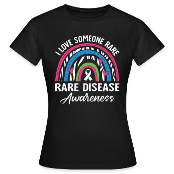 J’aime quelqu’un rare Ruban zébré Conscience Rare - T-shirt Femme - noir - Devant - AI Model Female 172 dark (172cm)