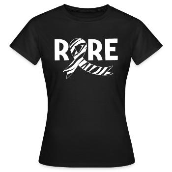 Sensibilisation aux maladies rares Ruban rayé zébré Rare - T-shirt Femme - noir - Devant - AI Model Female 172 dark (172cm)