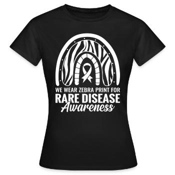 Sensibilisation aux maladies rares Ruban rayé zébré Rare - T-shirt Femme - noir - Devant - AI Model Female 172 dark (172cm)