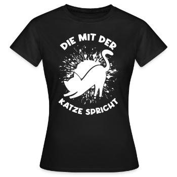 Katze Kätzchen Kater Fellnase Katzenfan Katzenbesi - Frauen T-Shirt - Schwarz - Vorne - AI Model Female 172 dark (172cm)
