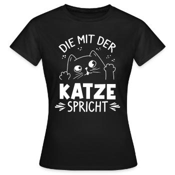 Katze Kätzchen Kater Fellnase Katzenfan Cat Katzen - Frauen T-Shirt - Schwarz - Vorne - AI Model Female 172 dark (172cm)