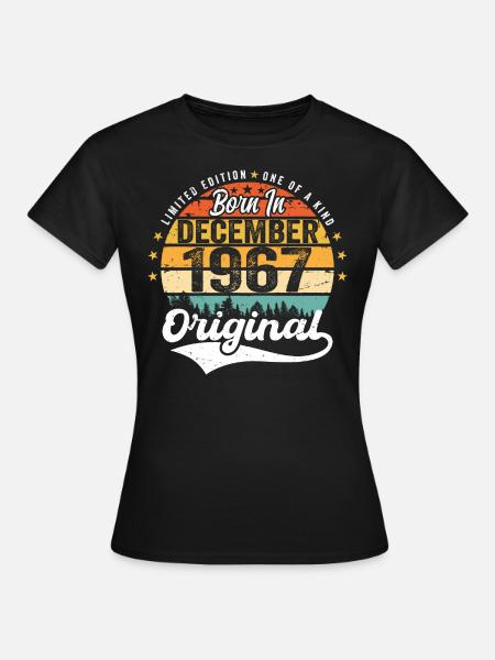 Original Dezember 1967 Jahrgang Geburtstag 1967 - T-shirt dam - svart