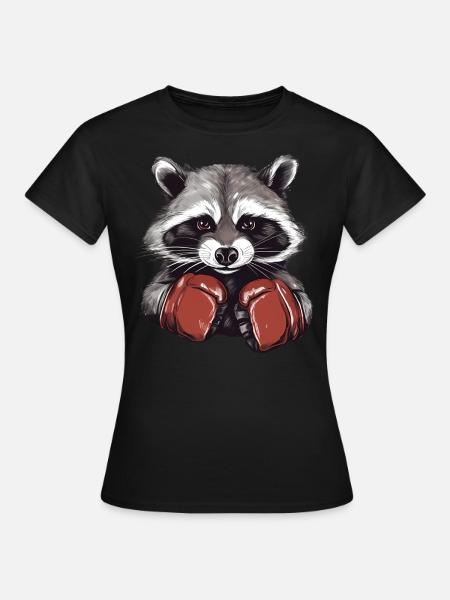 Waschbär boxen - Frauen T-Shirt - Schwarz