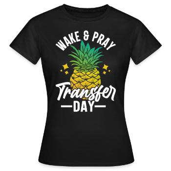 Wake Pray Transfer Day Orange Ribbon IVF Egg - T-shirt Femme - noir - Devant - AI Model Female 172 dark (172cm)