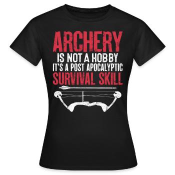 Lustige Bogenschießen Befiederung Recurve Pfeil Jagd - Frauen T-Shirt - Schwarz - Vorne - AI Model Female 172 dark (172cm)