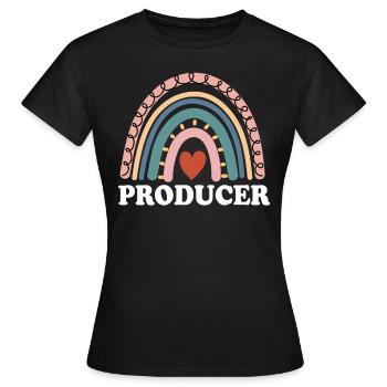 Produzent Boho Rainbow Cinematography Filmemachen - Frauen T-Shirt - Schwarz - Vorne - AI Model Female 172 dark (172cm)