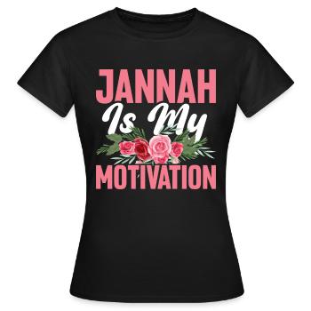 Jannah est ma motivation drôle Coran musulman - T-shirt Femme - noir - Devant - AI Model Female 172 dark (172cm)