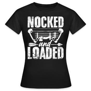 Tir à l’arc drôle composé arc recourbé encoche tir à l’arc - T-shirt Femme - noir - Devant - AI Model Female 172 dark (172cm)
