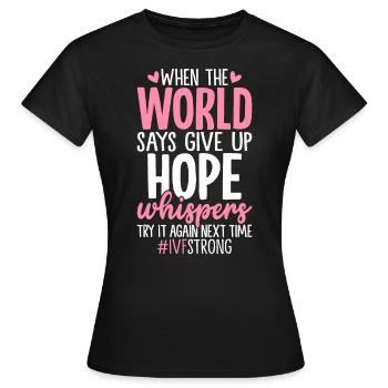 FIV drôle Un embryon sur huit ovules - T-shirt Femme - noir - Devant - AI Model Female 172 dark (172cm)
