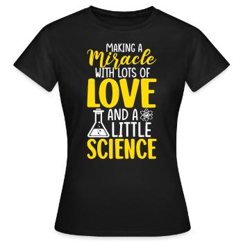 Faire un miracle avec beaucoup d’amour vitro - T-shirt Femme - noir - Devant - AI Model Female 172 dark (172cm)