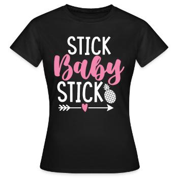 Bâton Bébé Bâton Drôle FIV Transfert Prélèvement d’ovules - T-shirt Femme - noir - Devant - AI Model Female 172 dark (172cm)