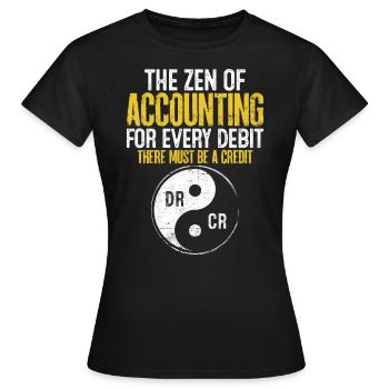 Das Zen der Buchhaltung Lustig CPA Finanzen - Frauen T-Shirt - Schwarz - Vorne - AI Model Female 172 dark (172cm)