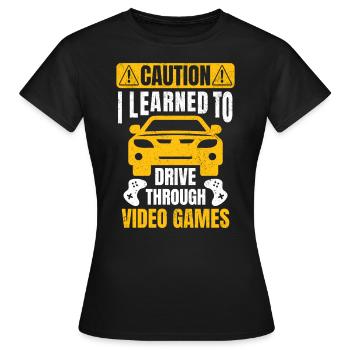 Lustige Videospiel-Führerscheinerlaubnis zum Fahren - Frauen T-Shirt - Schwarz - Vorne - AI Model Female 172 dark (172cm)